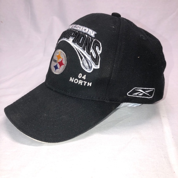 Pittsburgh Steelers 2004 AFC NORTH DIVISION CHAMPS adjustable Hat Cap NFL - Picture 2 of 11